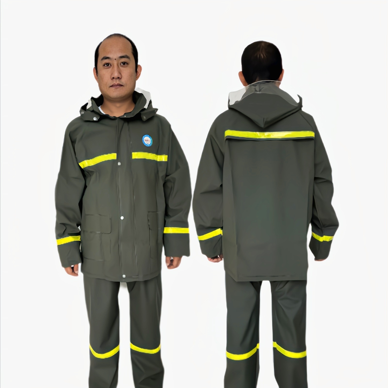 Yağmurluk Yağmur Pantolonu Takımı Bölünmüş Tip Tam Vücut Su Geçirmez Şiddetli Yağış Kalın Reflektörlü Bisiklet Açık Hava Görevi Sel Önleme Yetişkin Yağmur Pelerini