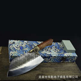 龙泉华影一件代发手工锻打菜刀料理刀厨师用刀
