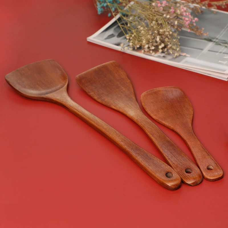 Хит-поп wooden spatula для жарки, лопатка для жарки, длинная ручка, антипригарная сковорода, особый деревянный лопатник с штрихкодом