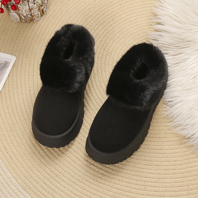 A new winter slip-on snow boots women's shoes plush one cotton shoes plus velvet thickened_voghion.com