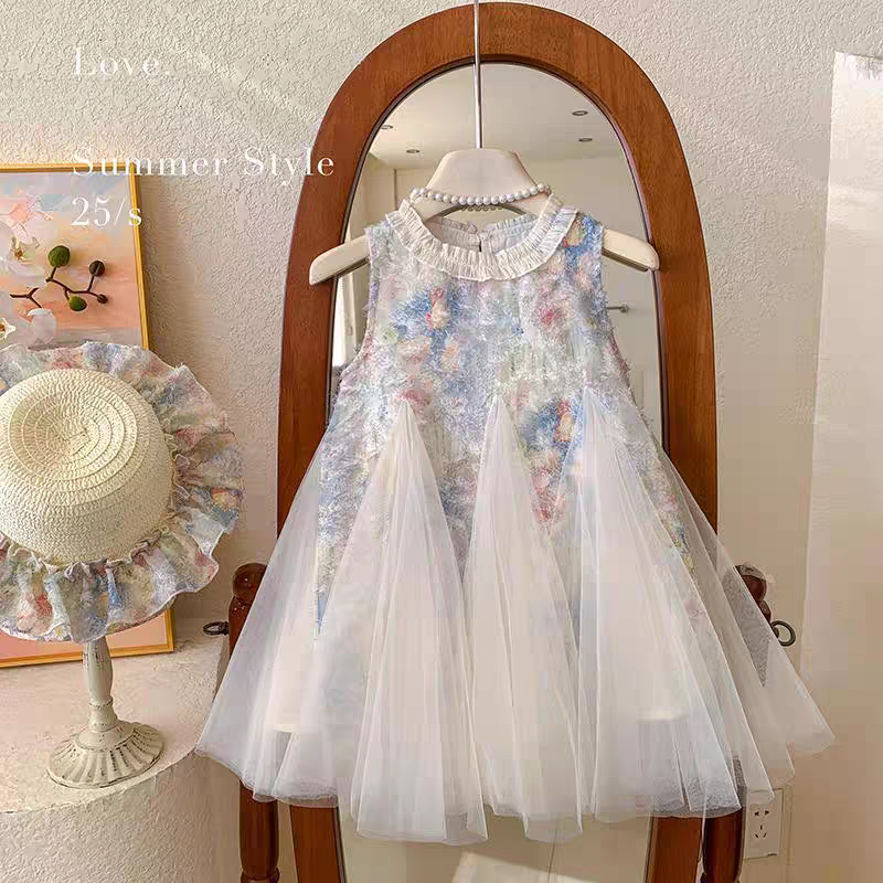 Girls Fashion Princess Dress Summer New Style Children's Dress Little Girl Beautiful Summer Mesh Skirt