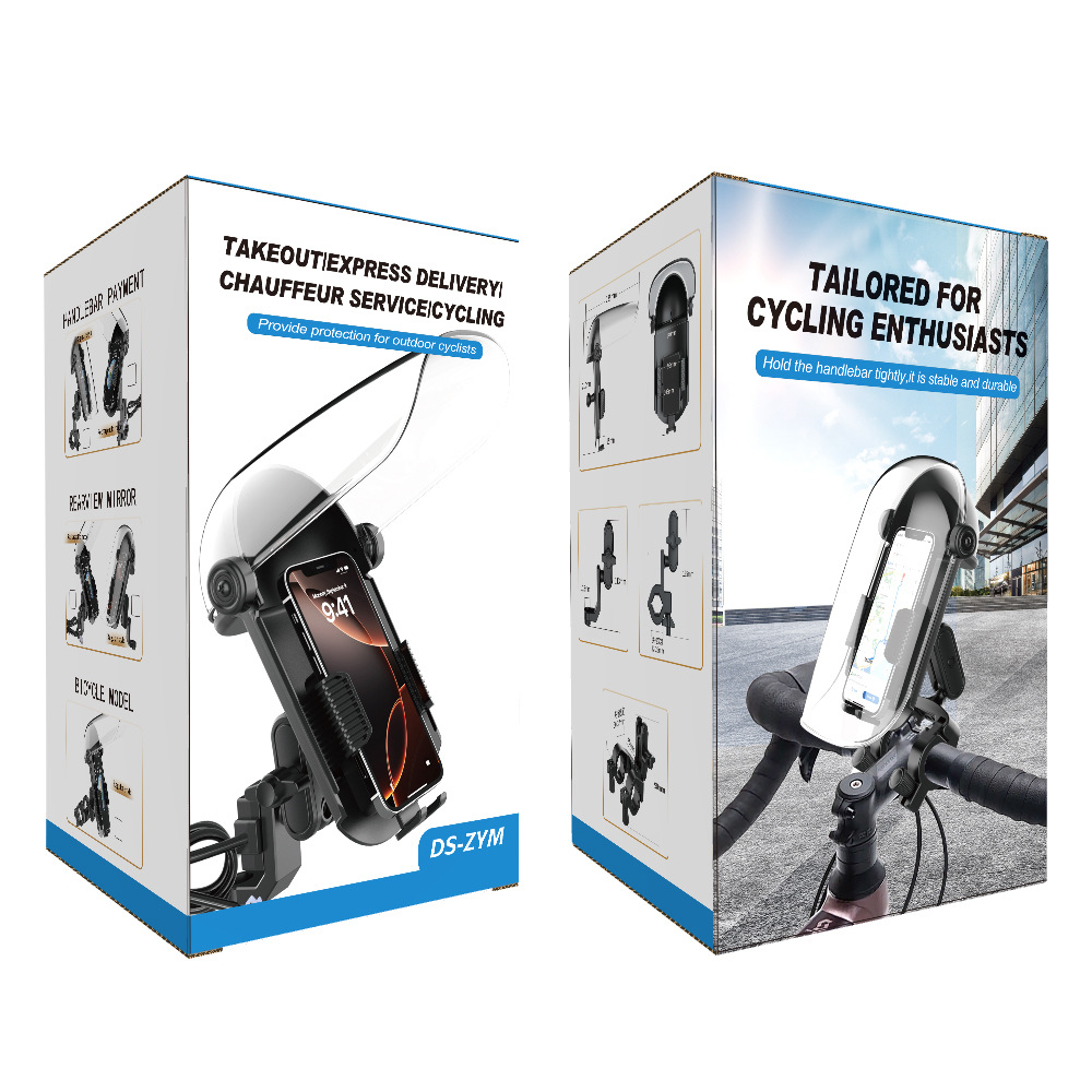 Motorcycle Delivery Rider Phone Holder Sunshade Cap Cycling Navigation Mount Waterproof Sunshade Support Bracket Electric Vehicle