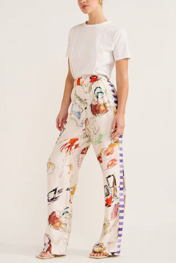 Home Daily Sleeping Women's Casual Printing Polyester Pants Sets Pants Sets display picture 5