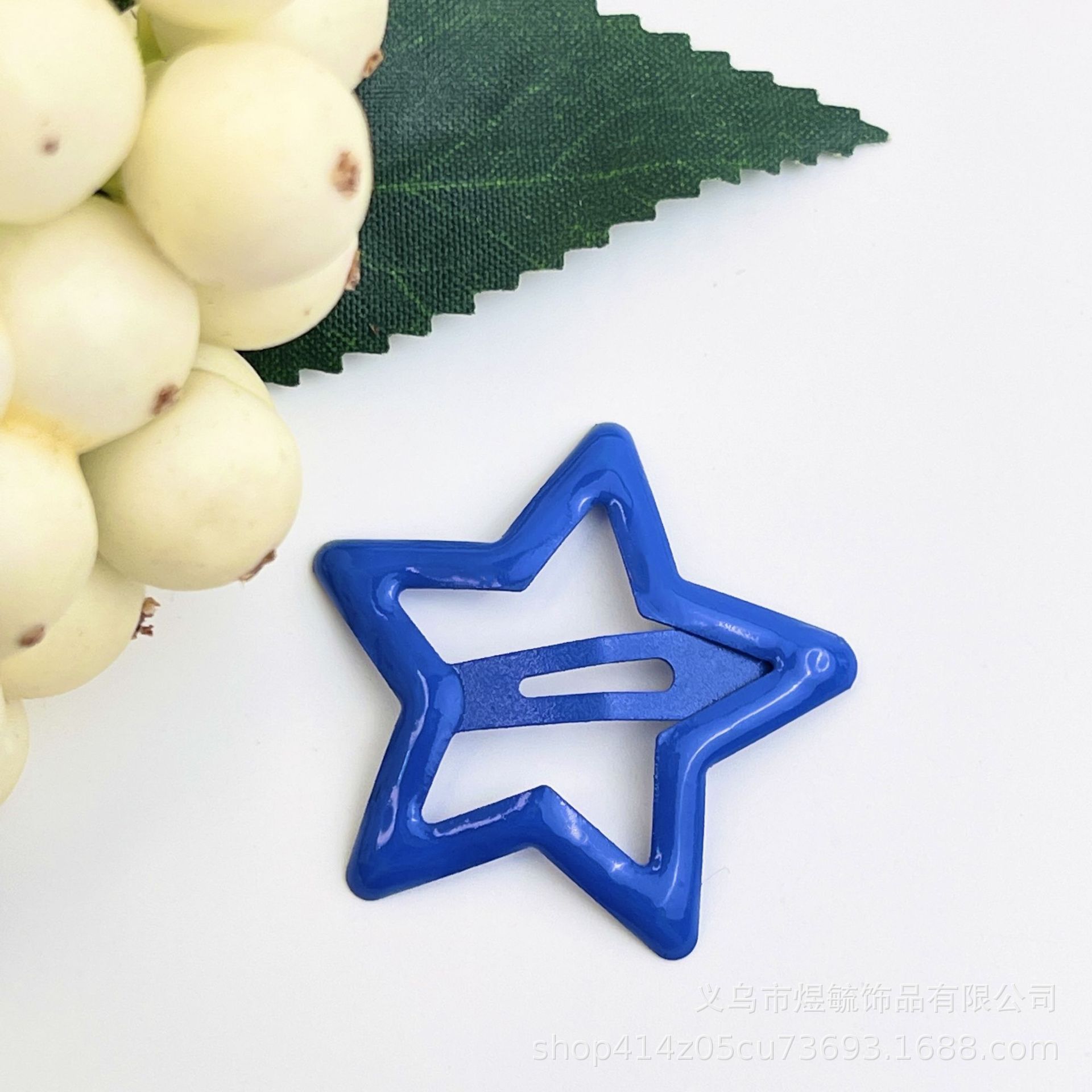 Color drop oil star clip 3.2cm sapphire blue