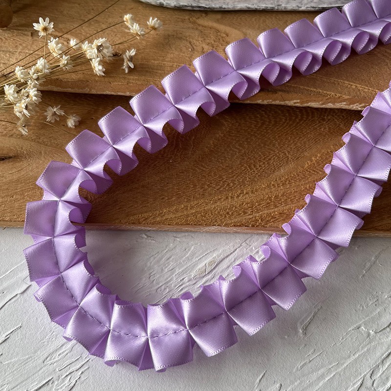 Doble capa de nieve púrpura con accesorios de encaje pleja de lótus borde cuello puño ropa hecha a mano DIY material