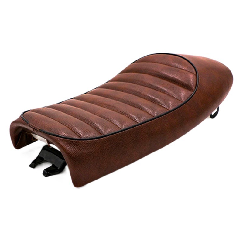 レトロ改装cg125バイクシートクッションキャメルシートサドルバッグ53cmショートカフェ改装