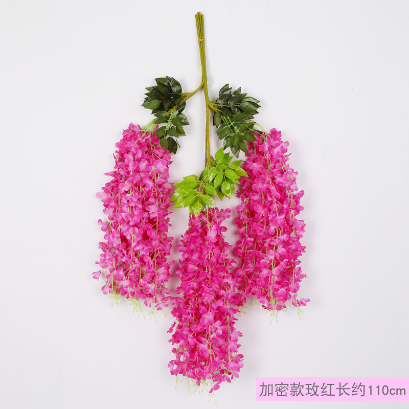 Flor de Glicinia, Flor de Techo Violeta, Flor de Glicinia para Bodas, Enredadera Decorativa, Enredadera de Flores Artificiales, Decoración del Hogar al por Mayor