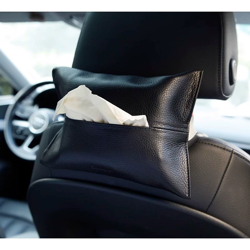 Кожаная коробка для салфеток, кожаная коробка для хранения салфеток, автомобильная коробка для салфеток, креативный ремень для сиденья, автомобильная подвесная коробка для салфеток