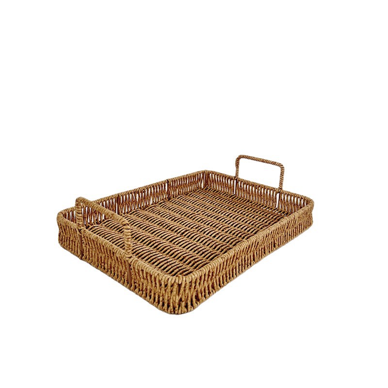Handwoven Rattan Basket With Lid, Lining And Handles For Storage_voghion.com