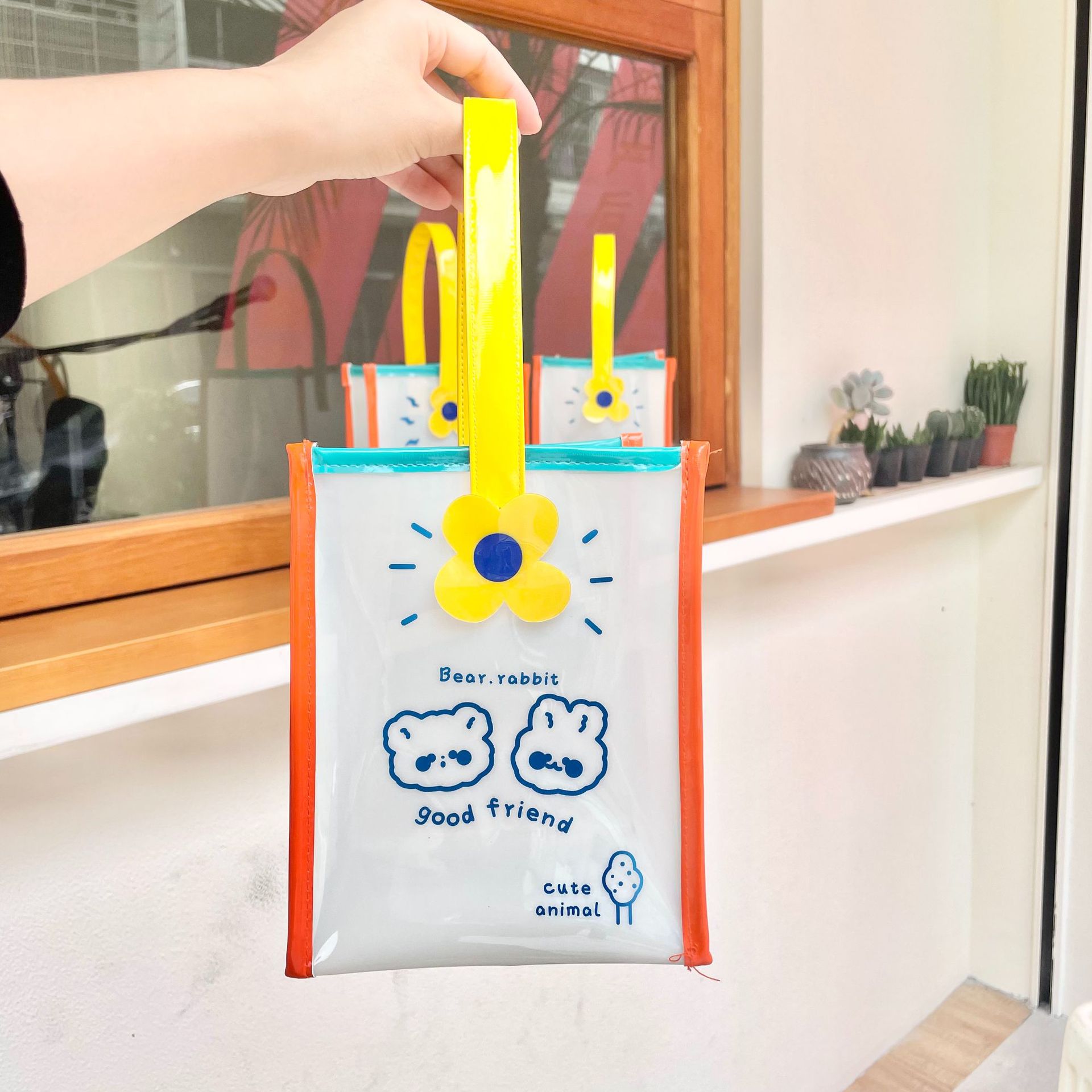 韩国创意防水手拎袋男女沙滩包便携游泳衣物收纳包果冻包手提包