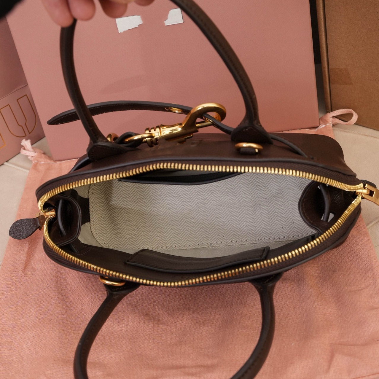 Miki2 nuevo venganza concha bolsa maletín bolos cinturón hebilla de cremallera doble cabeza letras estereoscópicas retro inclinado