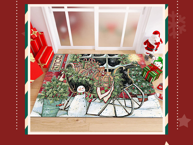 跨境门垫,圣诞地垫,入户门垫,玄关地垫,防滑垫子