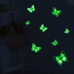 外貿夜光貼紙夢幻蝴蝶兒童房臥室玄關家居裝飾牆貼畫自粘批發跨境