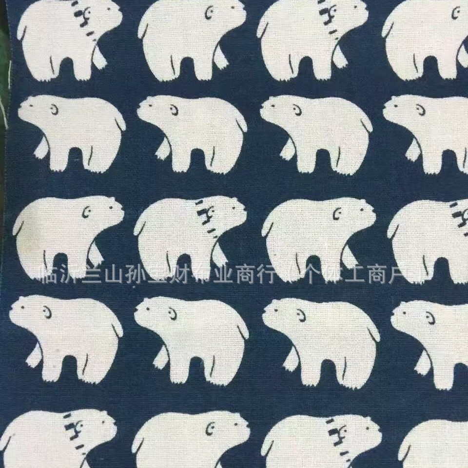 源头工厂麻布印花可做桌布坐垫围裙收纳袋等布料动物