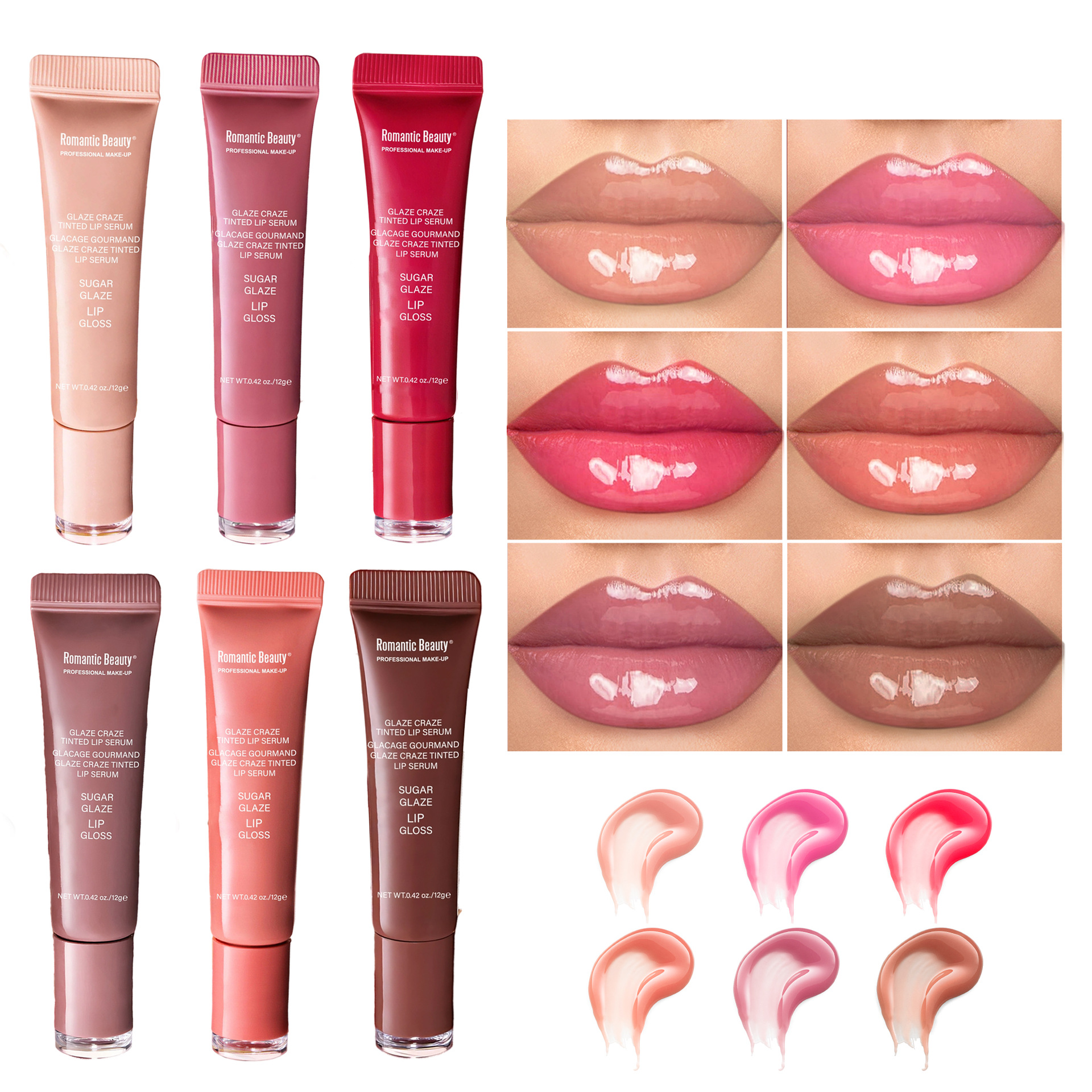 Lápiz labial explosivo transfronterizo, aceite de labios coloreado, brillo de labios, agua hidratante para labios, crema hidratante para labios ligera y brillante, personalización OEM