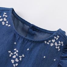 秋季新款女童宝宝绣花公主裙牛仔连衣裙刺绣洋气儿童裙子长袖公主