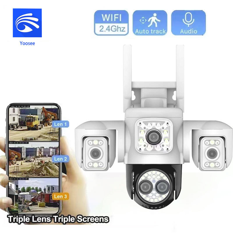 4镜头yoosee外贸防水变焦监控 双向通话4g夜视高清监控摄像头批发