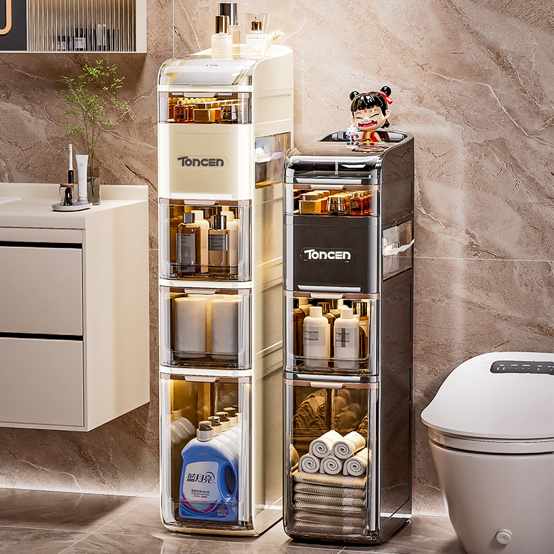 Gabinete de almacenamiento de ranura estrecha estilo cajón Gabinete de ranura multifuncional de baño Sala de estar Gabinete de almacenamiento de gran capacidad Gabinete de acabado de esquina