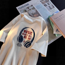 男童短袖t恤时尚夏季2025新款酷帅青少年夏装痞帅宽松体恤上衣服T