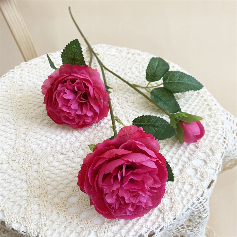 모란 3개 - 장미색