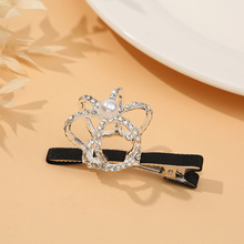 韩版新款后脑勺发夹珍珠皇冠 创意新款发卡气质半扎发夹饰品批发