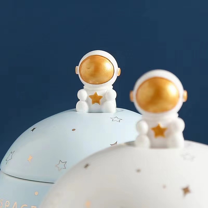 Creativo personalizado planeta tazón de fideos instantáneos regalo personalizado cerámica gran capacidad sopa olla alivio astronauta binaural ensalada tazón