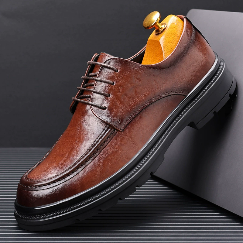 Мужские кожаные туфли мужские осенние новые деловые британские повседневные туфли дерби мужские туфли