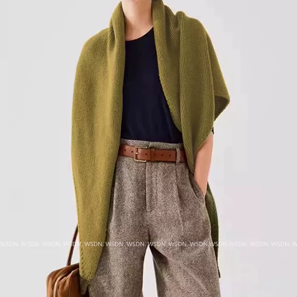 [Designed Wool Shawl] a Niche Autumn and Winter Warm Item! Casual and Lazy Outer Triangle Shawl and Scarf