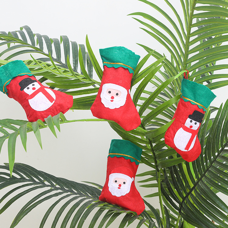 Christmas Sock Gift Bag Small Candy Decoration Gift Bag Christmas Snowman Deer Old Man Sock Pendant Gift Sock