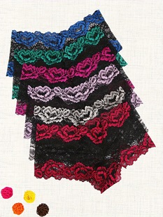 2025 Cross-Border New European and American 6-Piece Floral Lace Panties See-Through Underwear Cross-Border Dropshipping