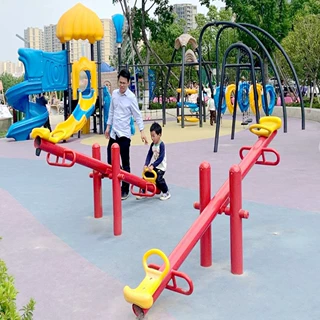 儿童跷跷板公园攀爬钻洞设施户外大型不锈钢廊架滑梯组合游乐设备