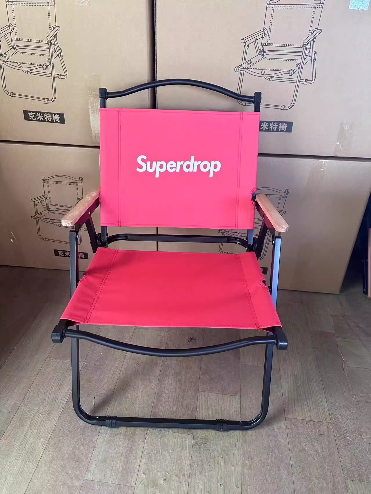 [두꺼운 이중천] 대형 빨간색 천-검정색 프레임