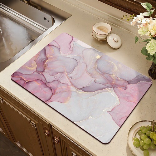 Kitchen draining mat diatomite non-slip mat countertop water-absorbent mat coffee table heat-insulating coaster cup mat coffee machine mat