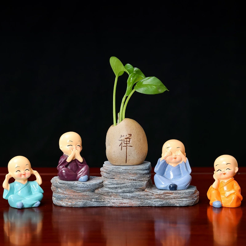 Дзен маленький монах украшение дома новый четыре без монаха дзен база офисный Рабочий стол маленькие украшения Новинка