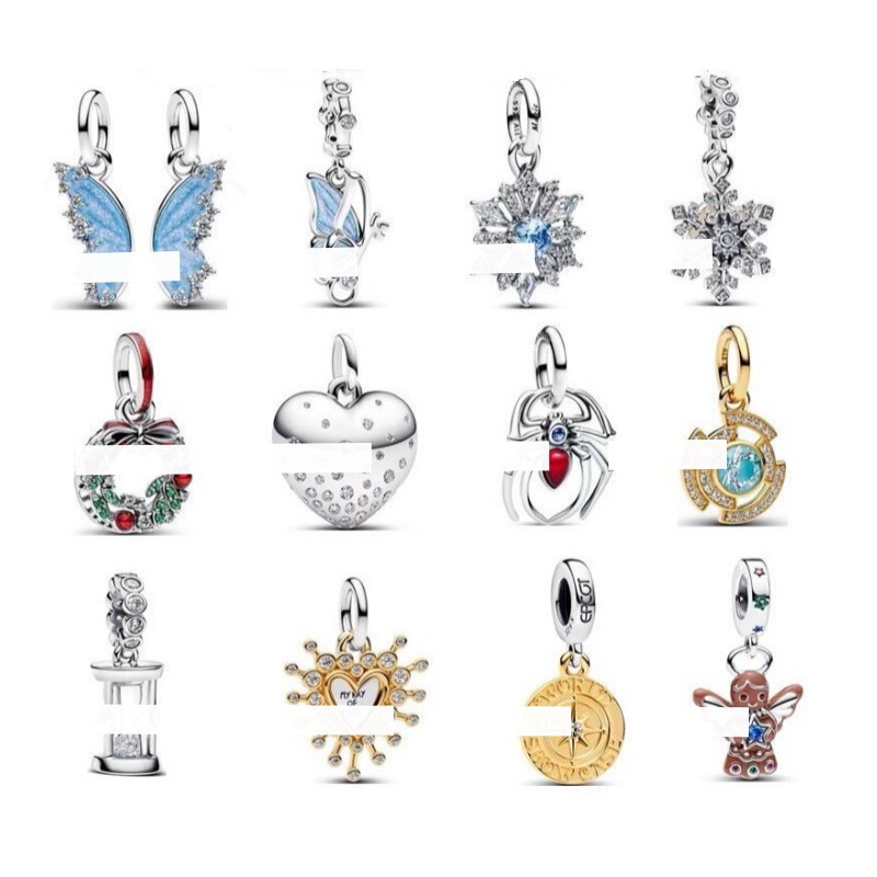 Pandora S925 Sterling Silver Disney Series Butterfly Pendant DIY Bracelet Accessories Charm Beads