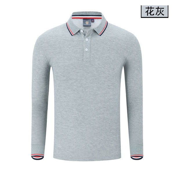 Camiseta de polo de color casual camiseta de hombre camiseta de collar camiseta de algodón de invierno camiseta de polo de manga larga ropa de trabajo personalizada bordada