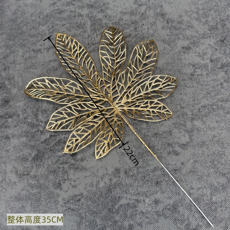 Flor artificial de oro solo tenedor fruta roja eucalipto ginkgo hoja gran amor Hortensia de madera Año Nuevo bendición cubo arreglo floral adornos