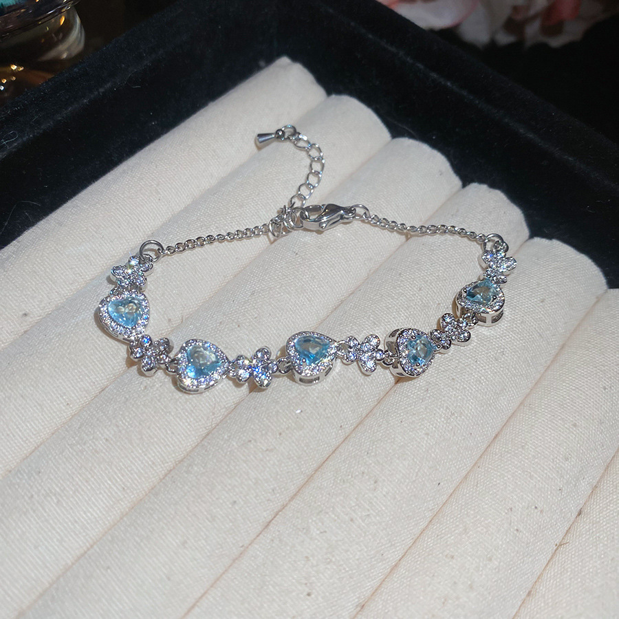 Pulseras de zircon azul marino frescas y lujosas pulseras de alta sensación 2026 nuevas joyas de moda de verano versátiles image 11