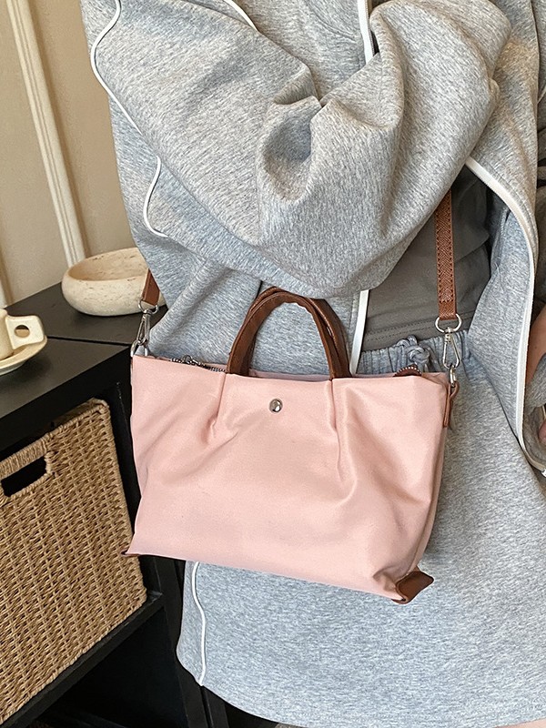 Bolso Tote Cruzado para Mujer de Nylon Gran Capacidad Ligero con Cierre de Cremallera para Viajes y Diario