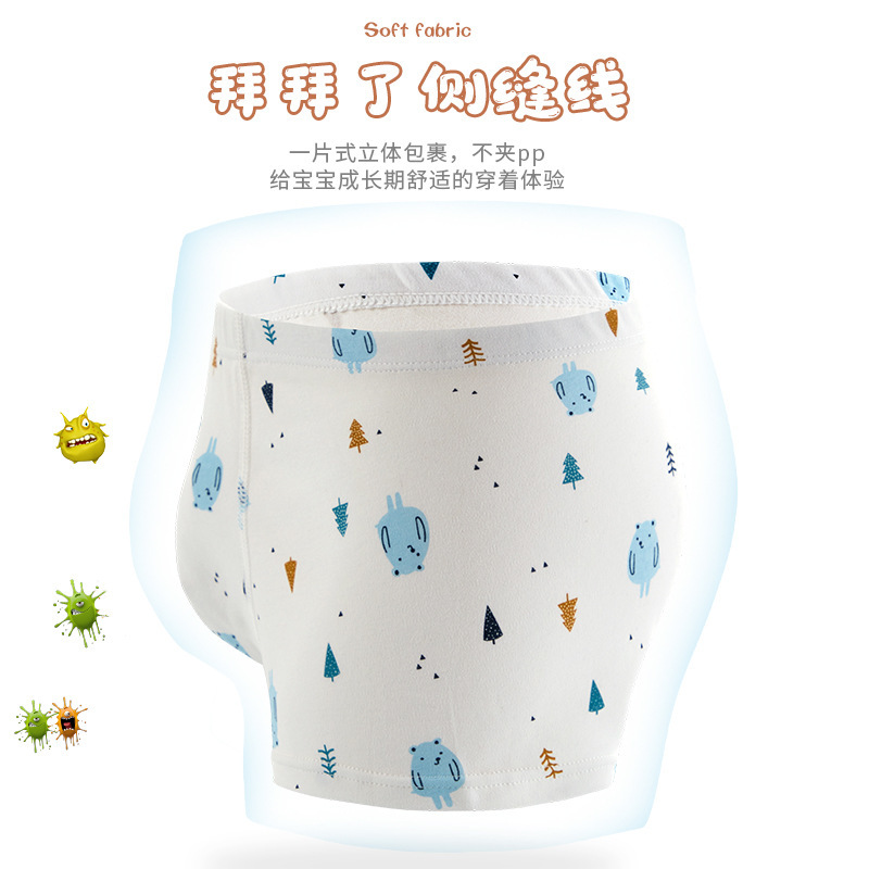 Ropa interior infantil 100% algodón para niños, bóxer de algodón para niños, entrepierna antibacteriana, cuatro esquinas, bebé, niño, pantalones cortos para niños de mediana edad