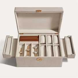 首饰盒大容量分隔收纳盒家用高级大号简约戒指饰品收纳珠宝箱展示