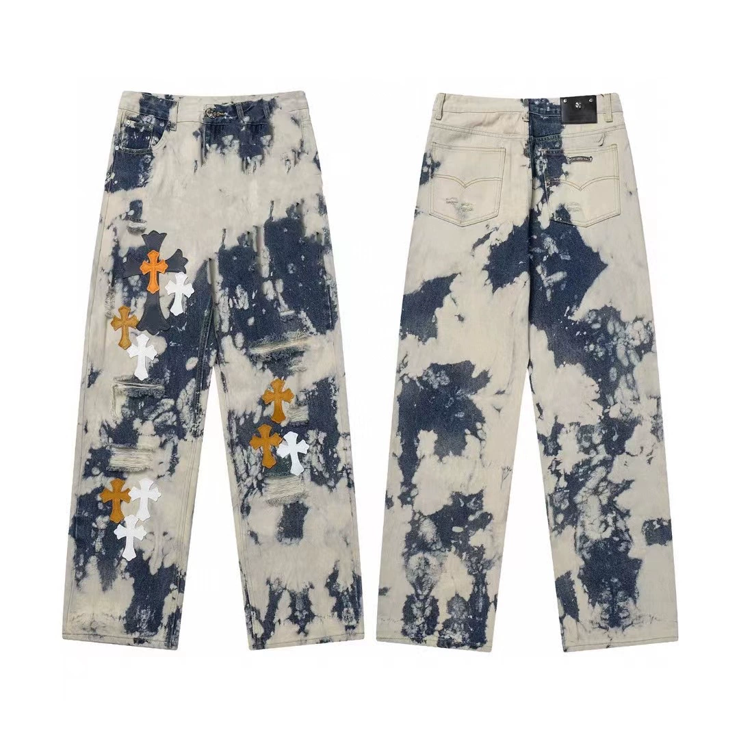Джинсы из денима для любимой, с вышивкой, oversize, оптовая продажа