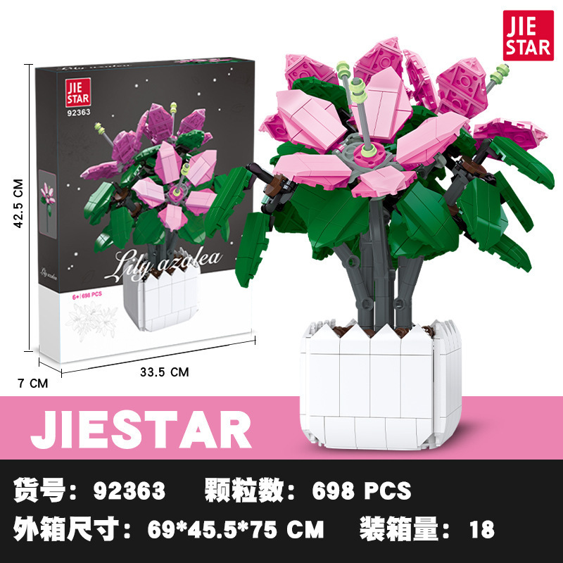 Plantas transfronterizas, bloques de construcción en macetas, ramo inmortal, compatible con Lego Girl Gift, bloques de construcción ensamblados, adornos de juguete al por mayor image 11
