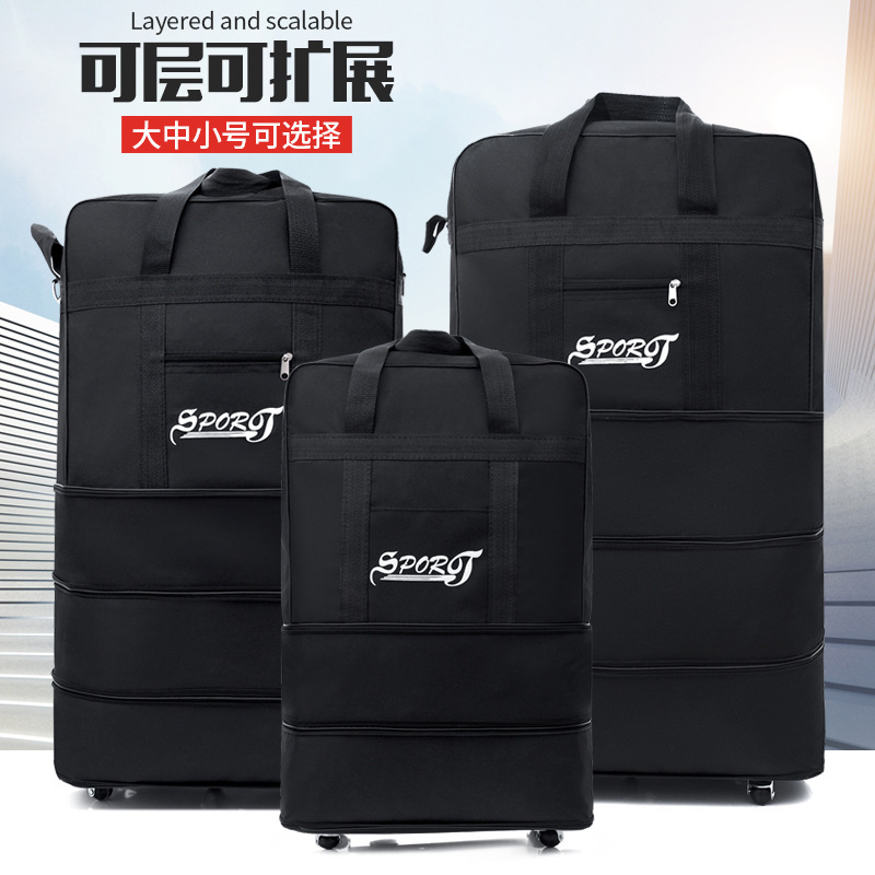 Universal Wheel Folding Extended Luggage Bag 158 Air Shipping Bag Super Large Capacity Study Abroad Moving Travel Bag