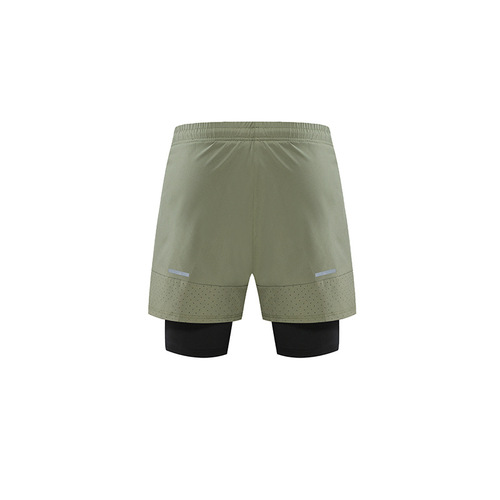Sports shorts men's fake two-piece elastic basketball running fitness clothing summer quick-drying training five-point pants thin section