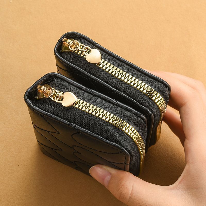 2025 nueva cartera de tarjetas de gran capacidad cartera pequeña nicho diseño de mujeres de alto nivel sensación corta cartera de cambio cartera de tarjetas