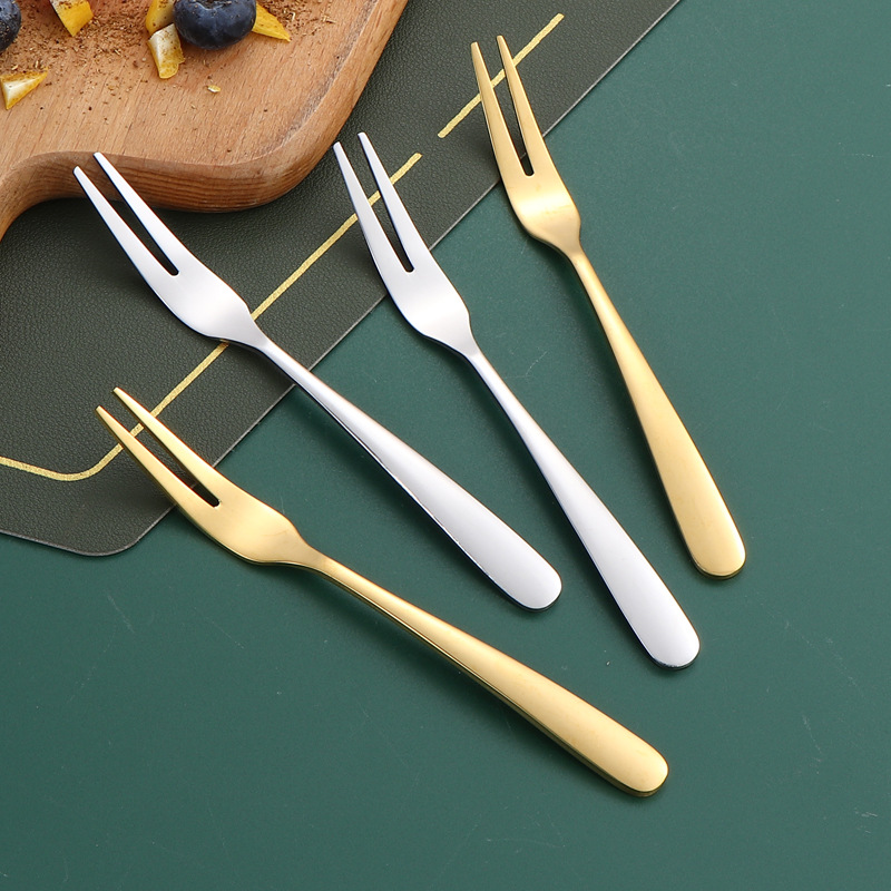 304 horquilla de fruta de acero inoxidable horquilla de postres de oro casera horquilla de pastel horquilla de pastel horquilla de fruta horquilla pequeña horquilla