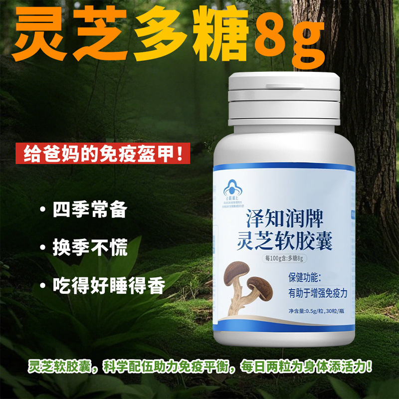 泽知润牌灵芝软胶囊批发 厂家蓝帽保健食品中老年灵芝软胶囊定制|undefined