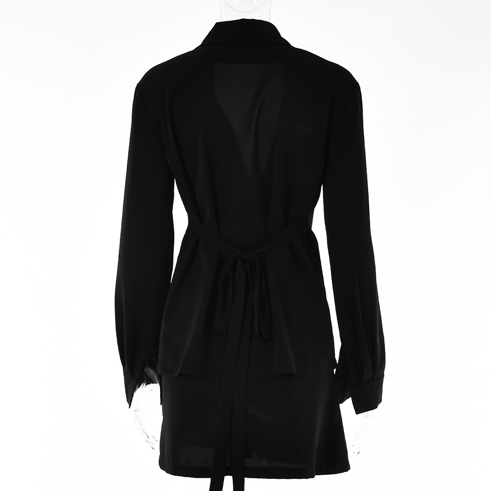 Nuovo abito estivo in tinta unita da donna sexy OL maturo hot girl cardigan con bottoni e gonna a vita alta_voghion.com