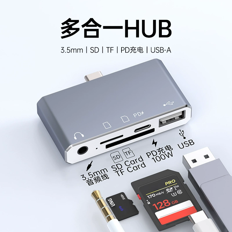 100W быстрая зарядка OTG все-в-одном док-станция адаптерType-C USB-диск TF/SD карта клавиатура и мышь адаптер HUB